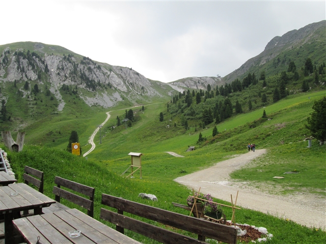 Piste da sci viste dalla malga Caserina.